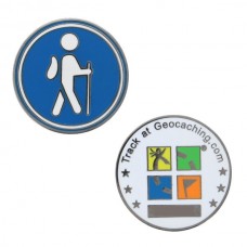 Hiker Micro Geocoin - BLUE