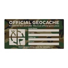 Groundspeak Cache Stickers / Labels (Green Camo)